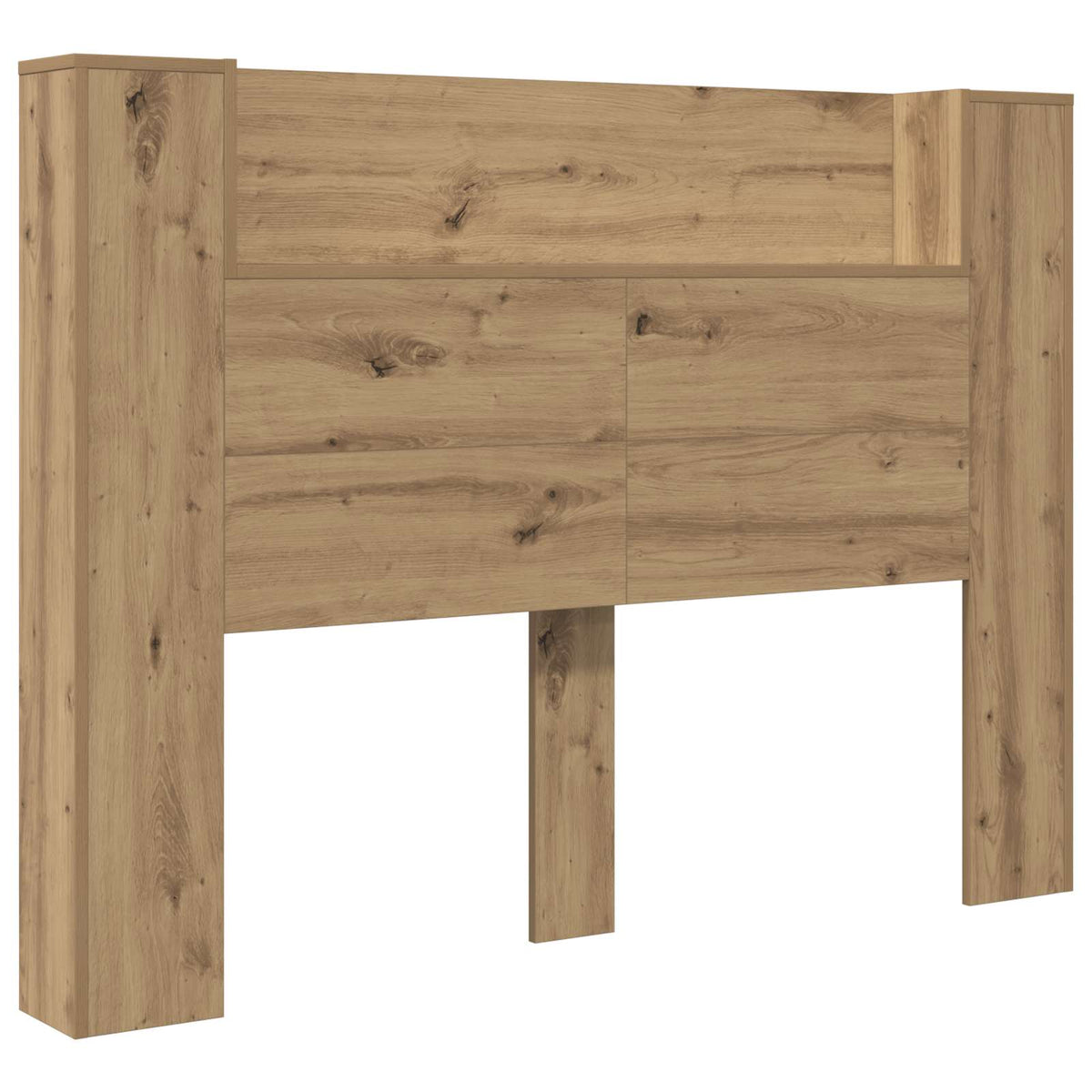 vidaXL Headboard Cabinet with LED Artisan Oak Engineered Wood 2