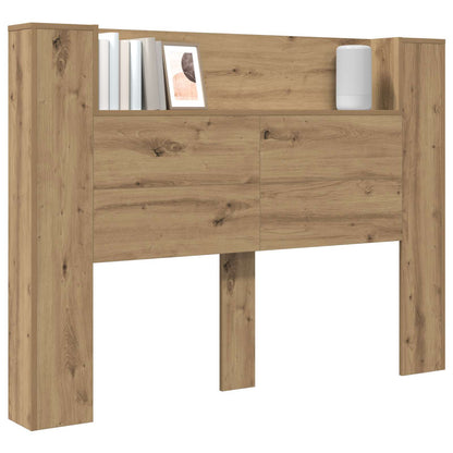 vidaXL Headboard Cabinet with LED Artisan Oak Engineered Wood 3