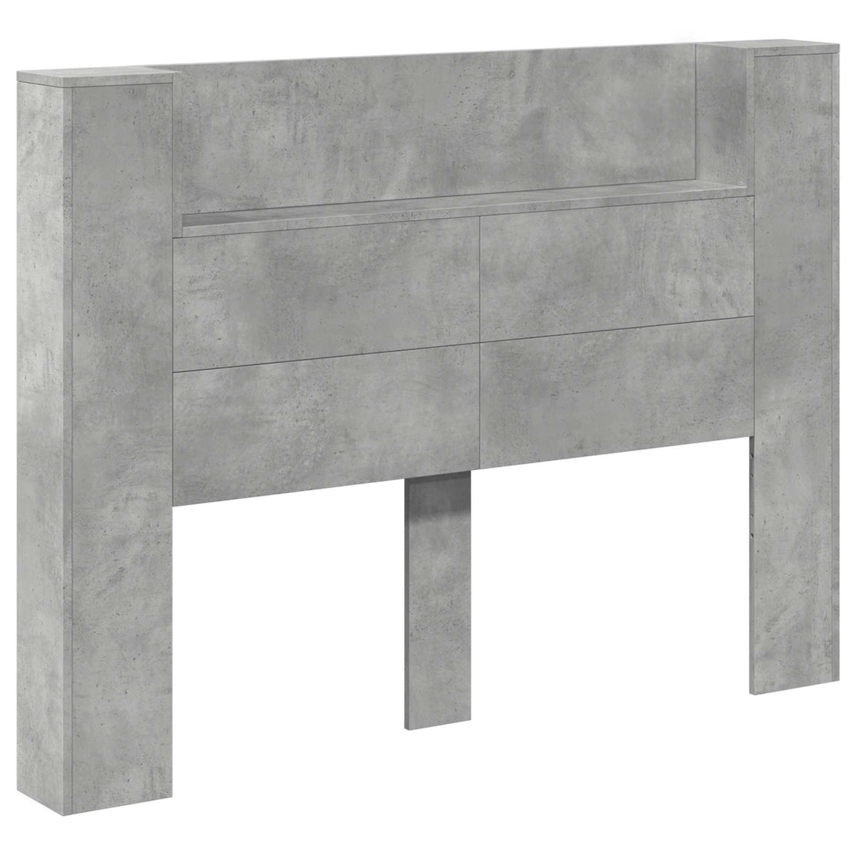 vidaXL Headboard Cabinet with LED Concrete Engineered Wood 2