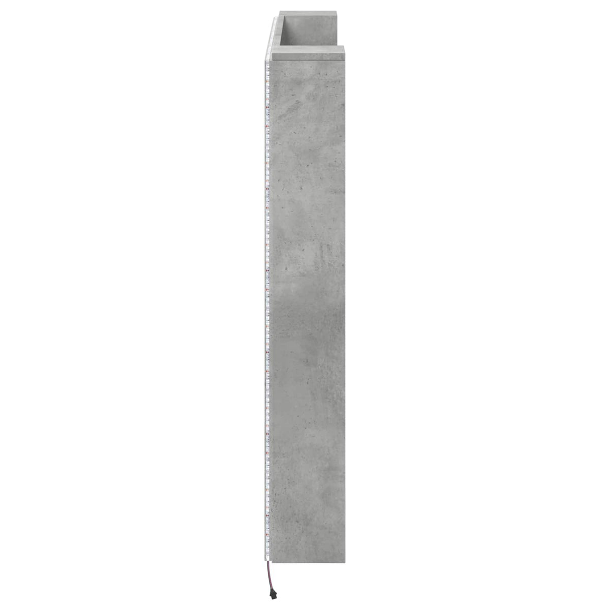 vidaXL Headboard Cabinet with LED Concrete Engineered Wood 6