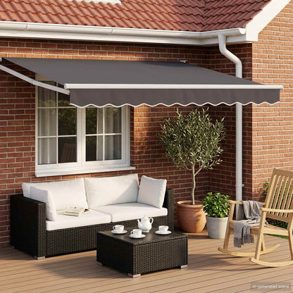 Manual Awning with Solar LED 3.5 x 2 m White Anthracite