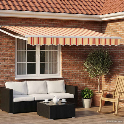 Manual Awning with Solar LED 3.5 x 2 m White Multicolour