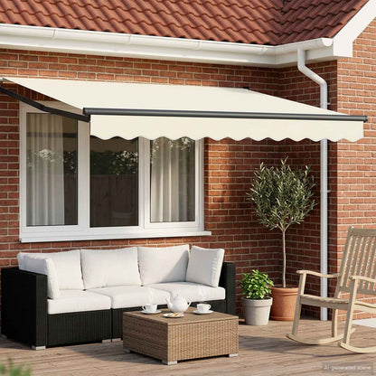 Manual Awning Solar LED Anthracite Cream