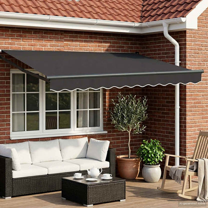Manual Awning Solar LED Anthracite