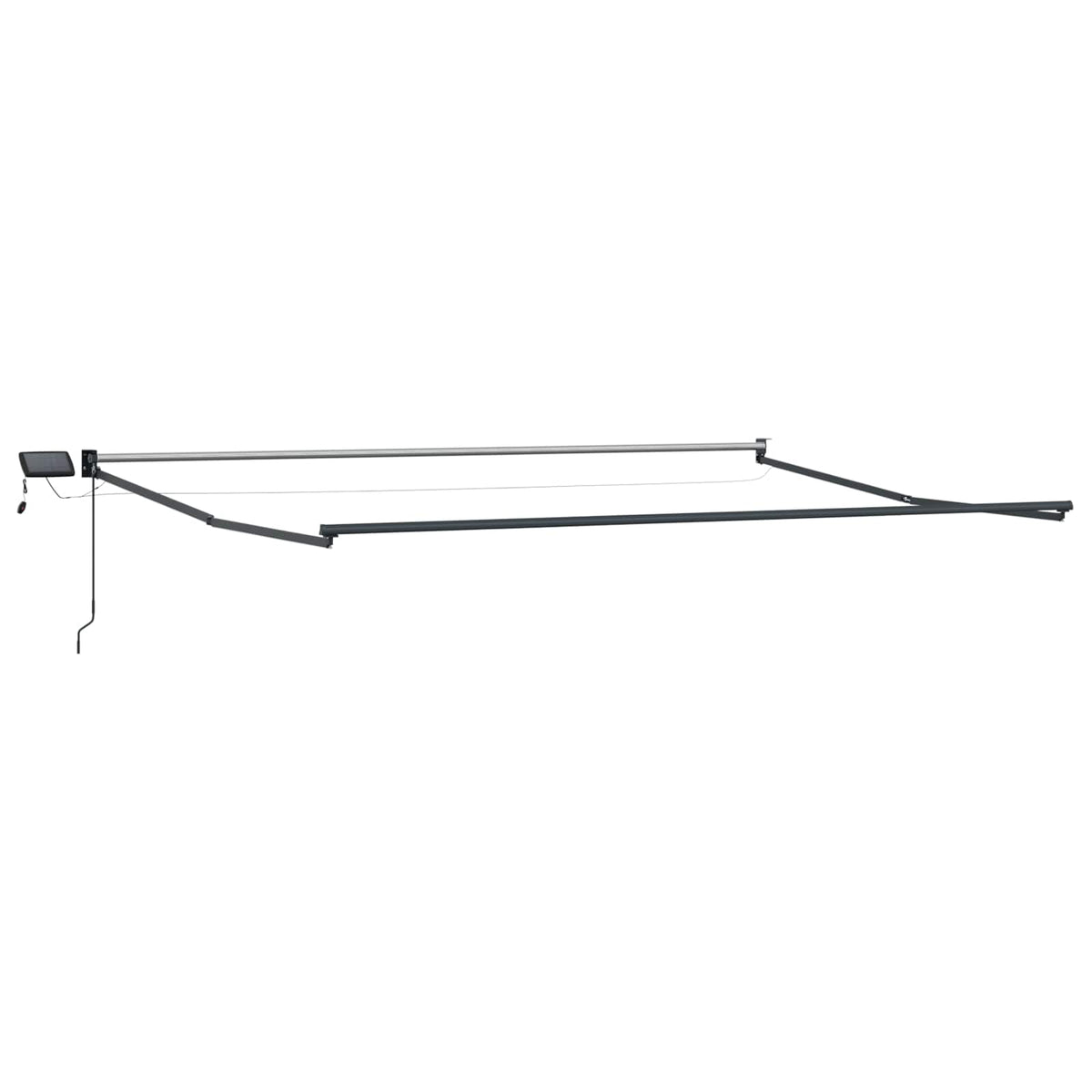 Manual Awning with Solar LED 4 x 2 m 100% Polyester Anthracite Yellow and white