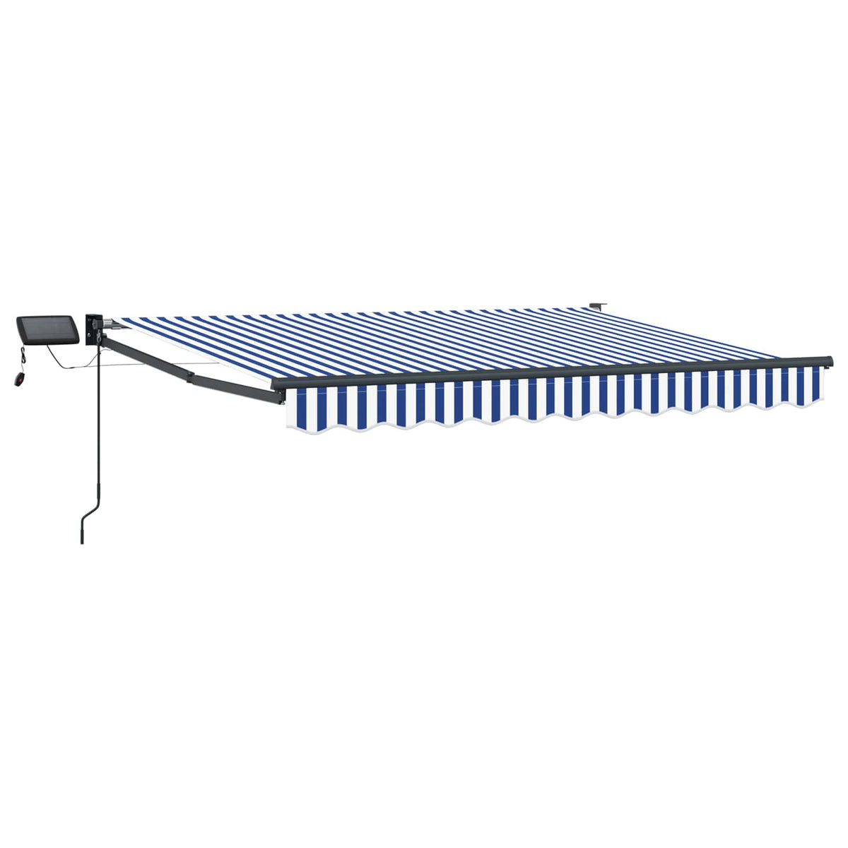 Manual Awning with Solar LED 3.5 x 2.5 m Anthracite Blue and white