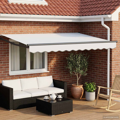 Manual Awning with Solar LED 3.5 x 2.5 m Anthracite White
