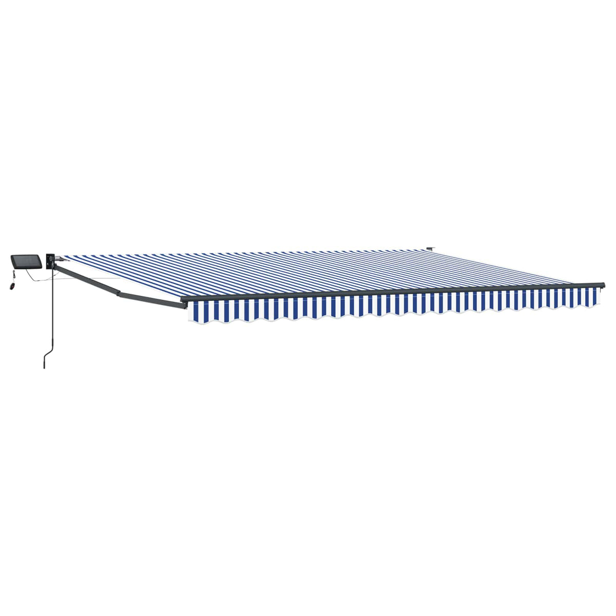 Manual Awning Solar LED Anthracite Blue white