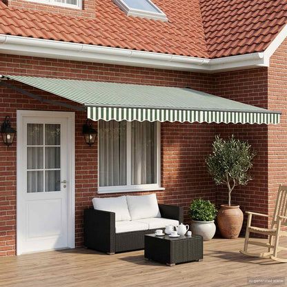 Manual Awning Solar LED Anthracite Green white