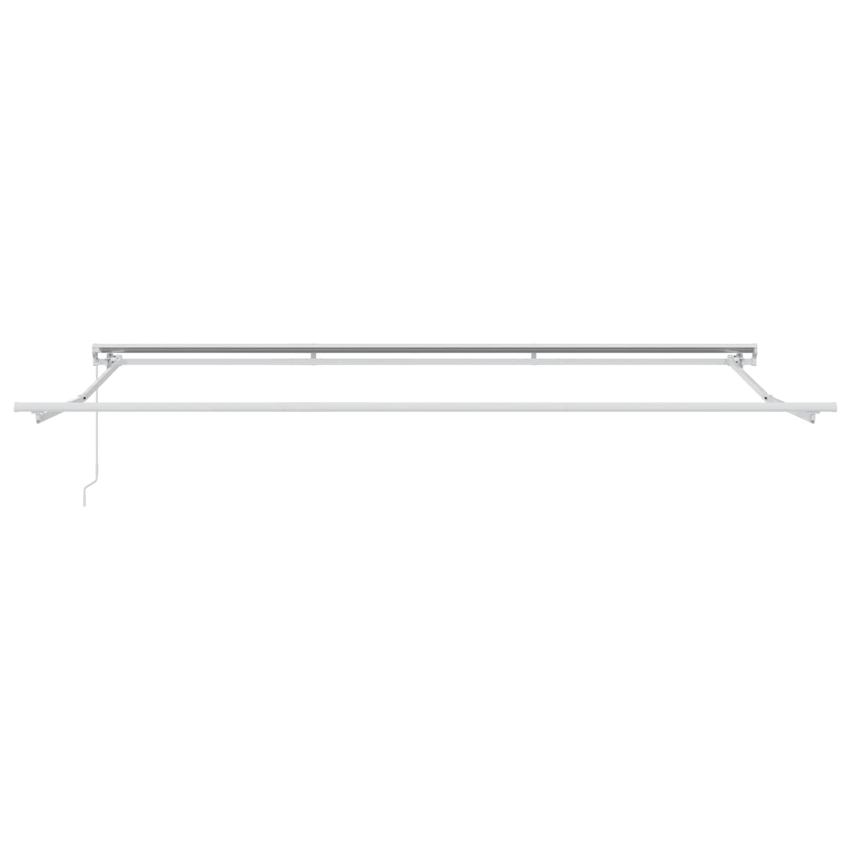 Manual Awning 4.5 x 3.5 m Beige 100% Polyester Blue and white (white frame)