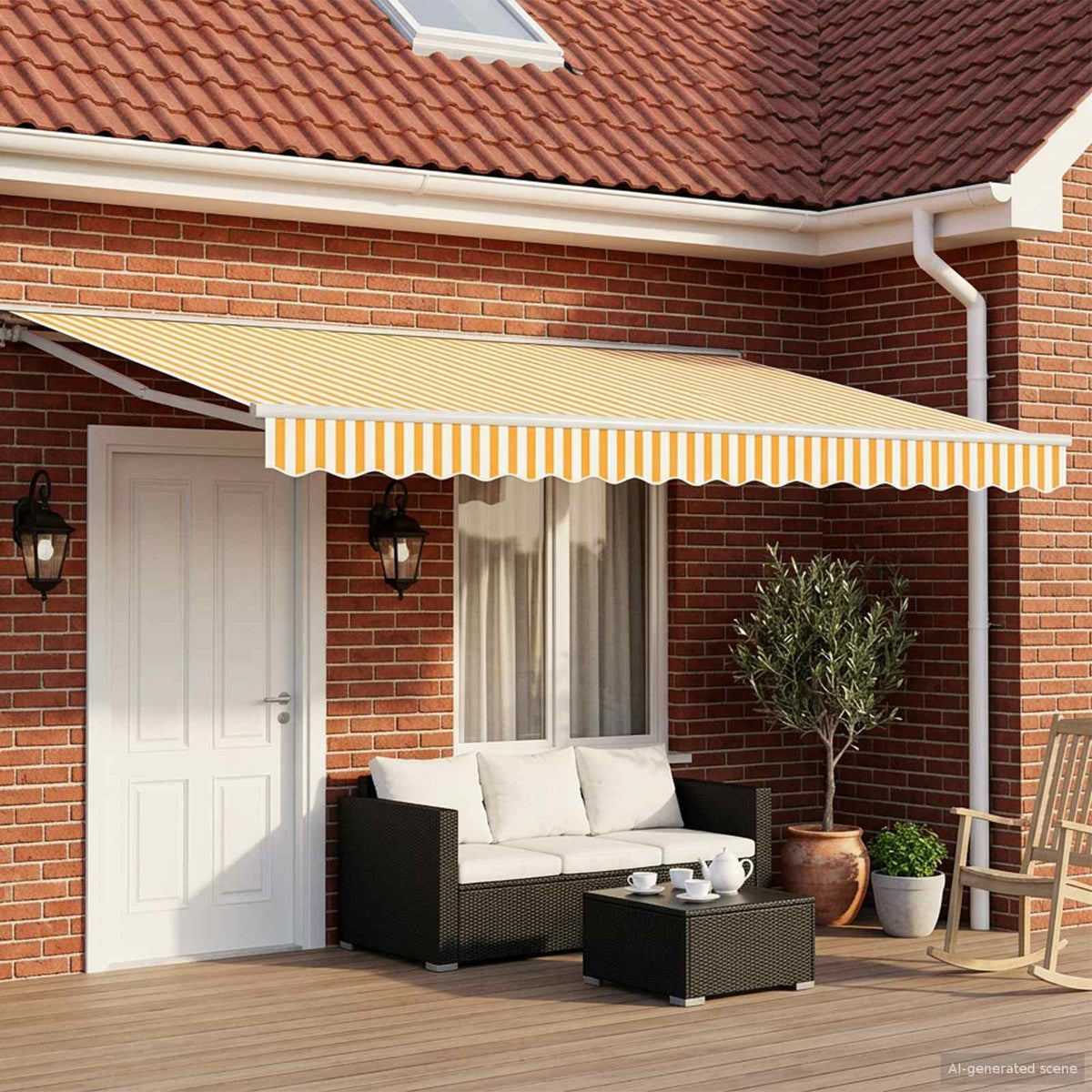 Awning White Yellow