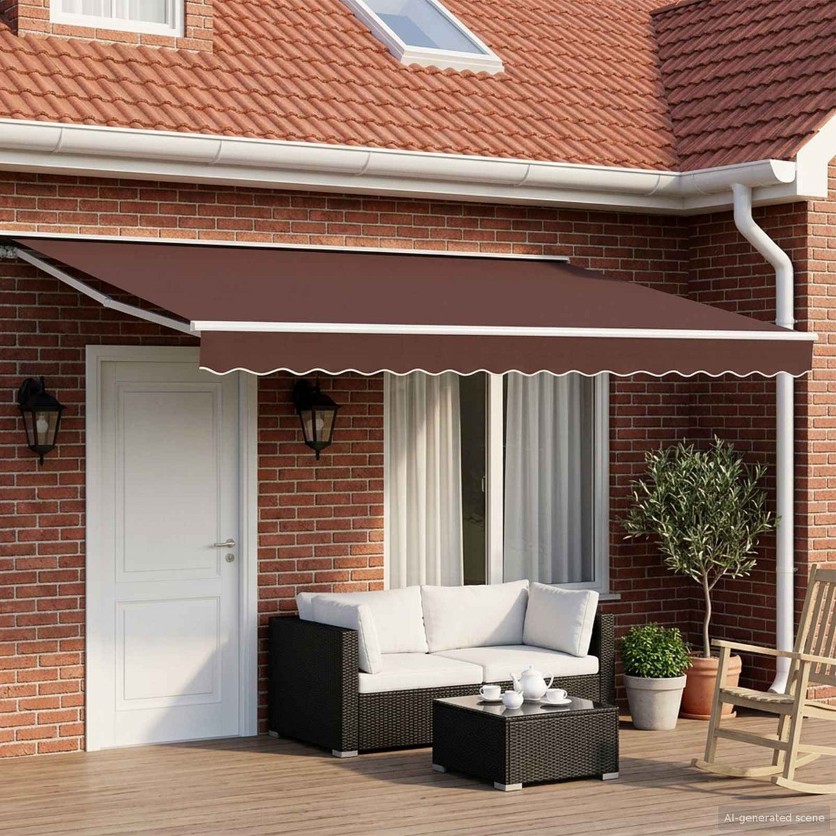 Awning White Brown