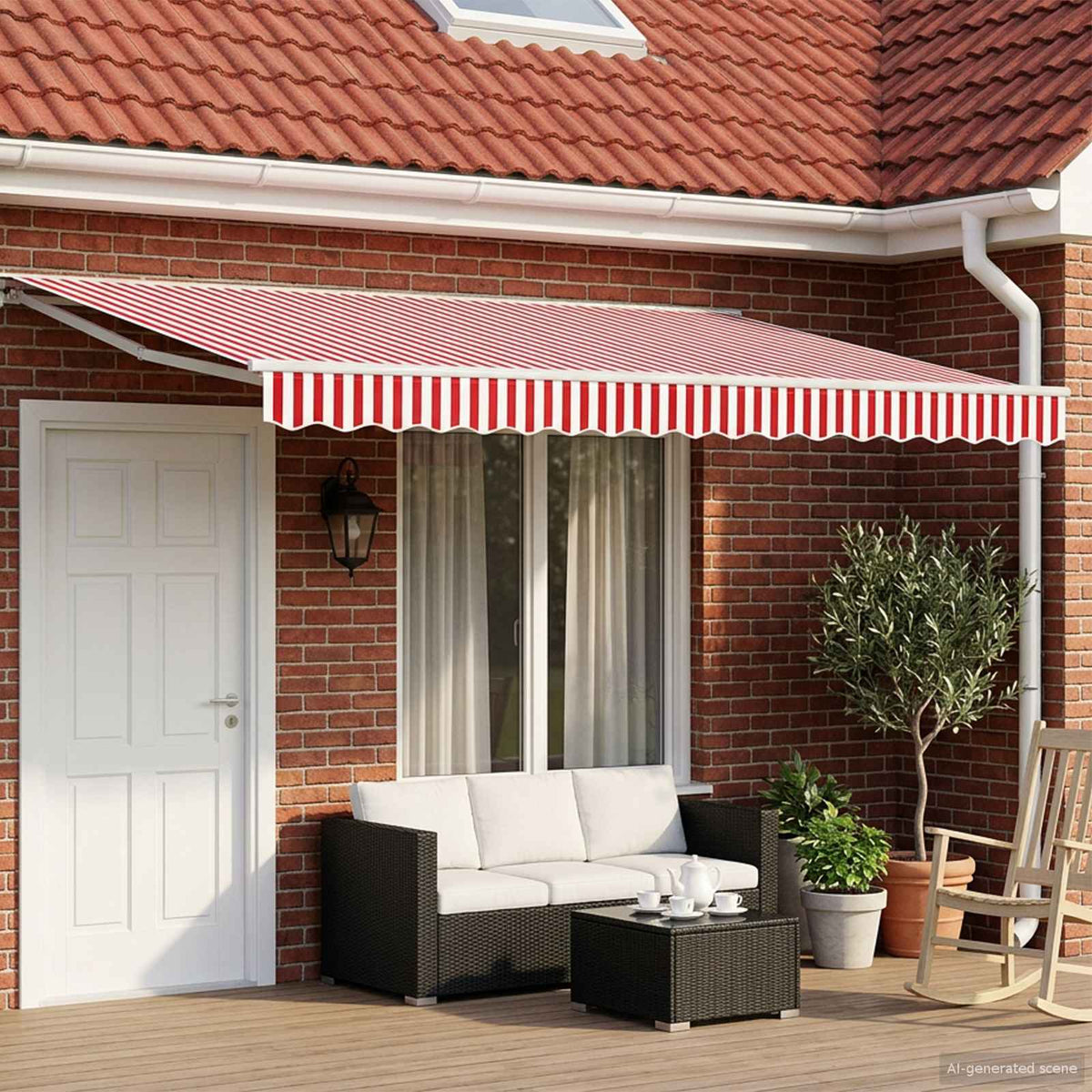 Awning White Red