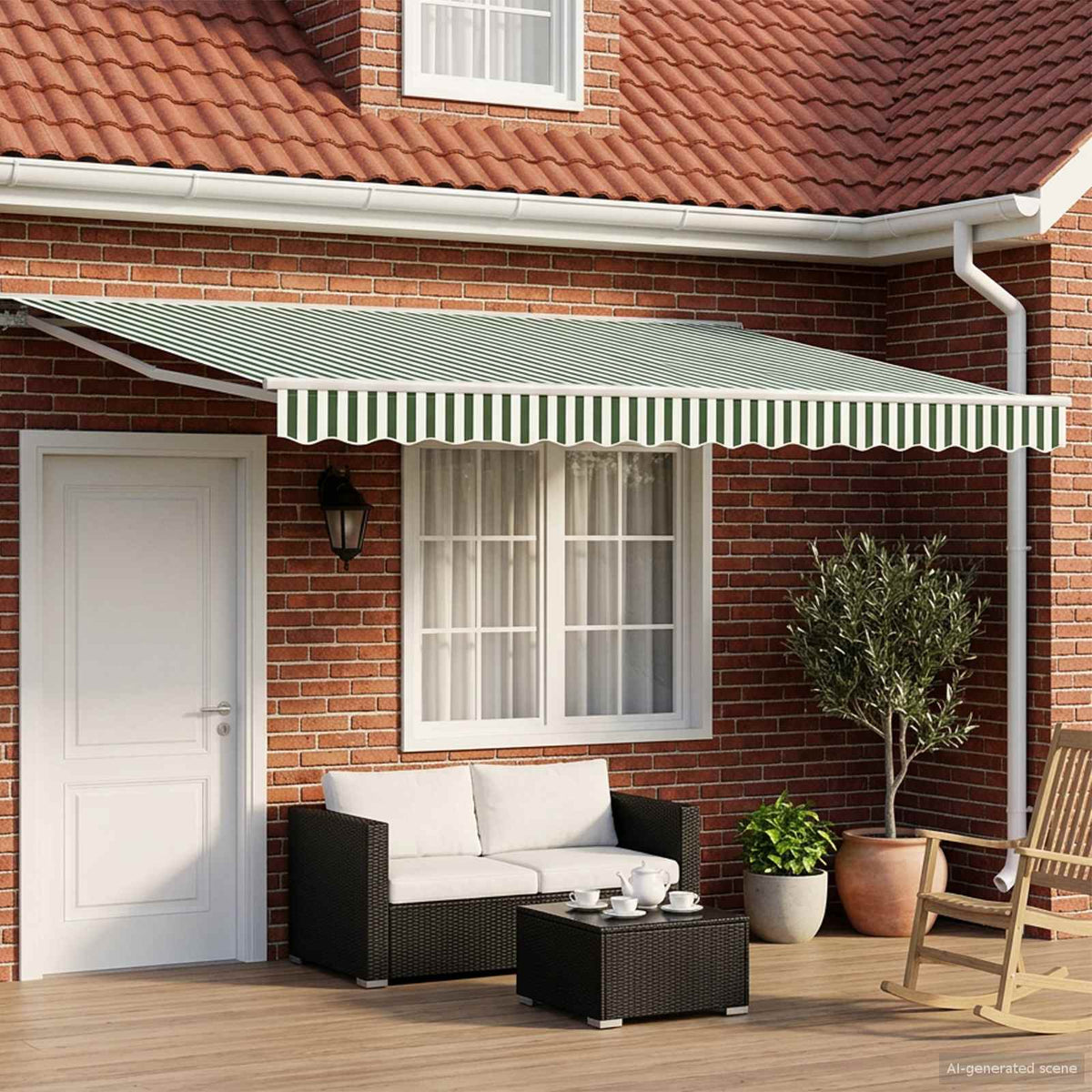Awning White Green