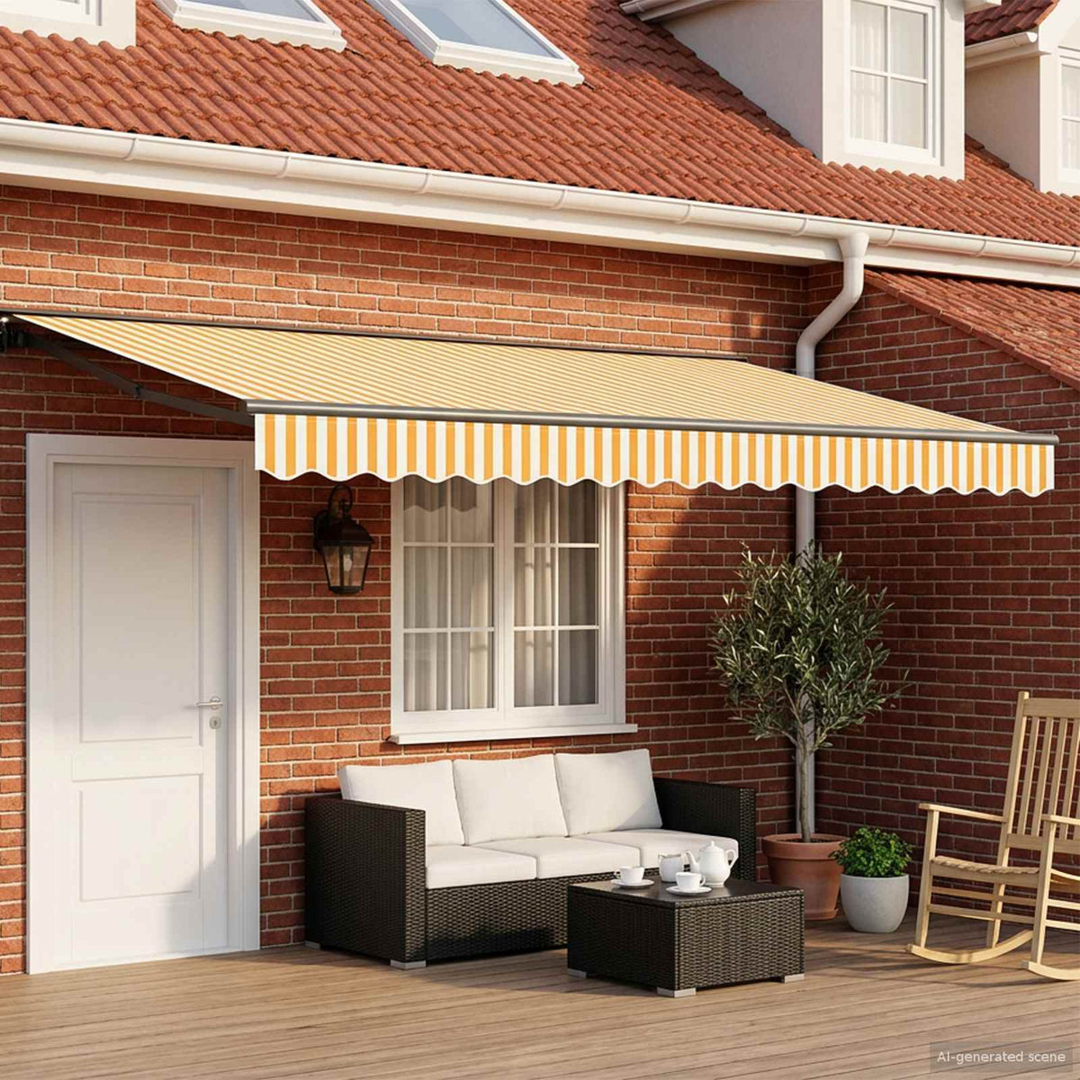 Awning Anthracite Yellow white