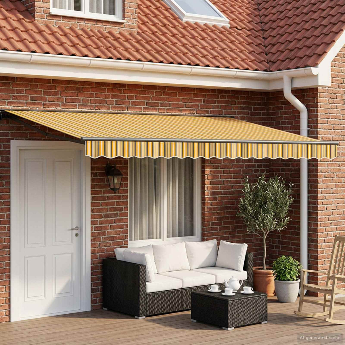 Solar Electric Awning Anthracite Yellow grey
