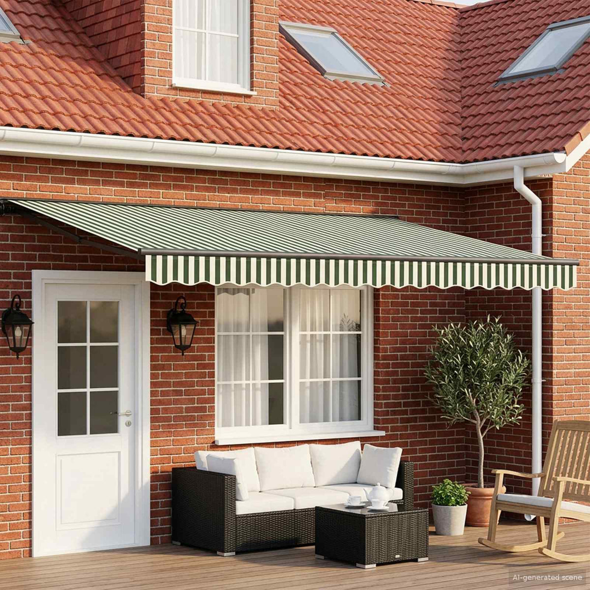 Awning Anthracite Green white