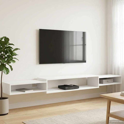 vidaXL Wall-mounted TV Cabinet Wall-Mounted White 220 x 28 x 21 cm 1