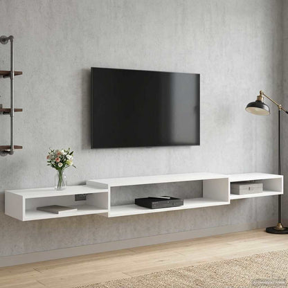 vidaXL Wall-mounted TV Cabinet Wall-Mounted White 220 x 28 x 21 cm 4