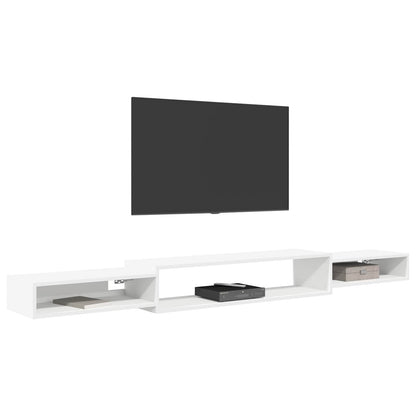 vidaXL Wall-mounted TV Cabinet Wall-Mounted White 220 x 28 x 21 cm 3