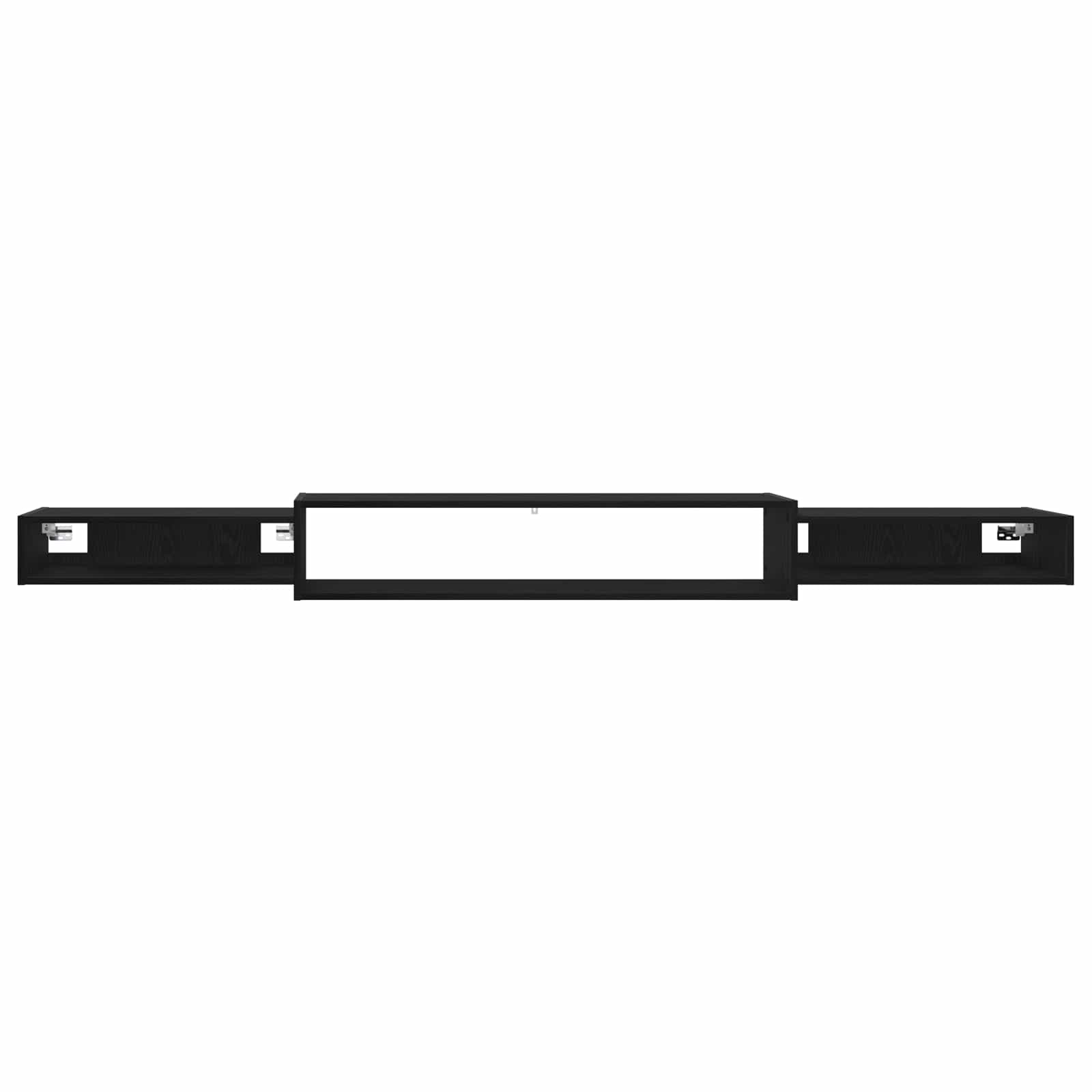vidaXL Wall-mounted TV Cabinet Wall-Mounted Black Oak 220 x 28 x 21 cm 5