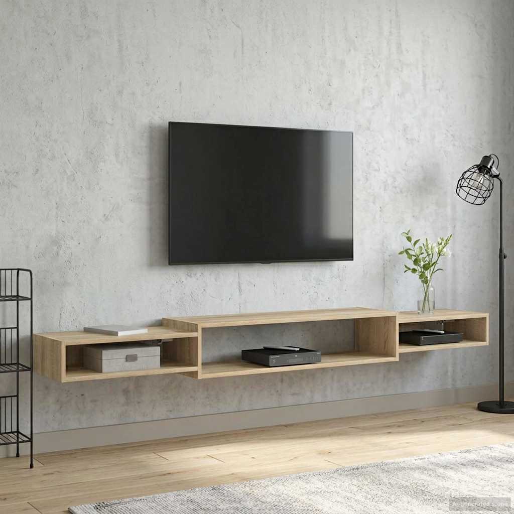 vidaXL Wall-mounted TV Cabinet Wall-Mounted Sonoma Oak 4