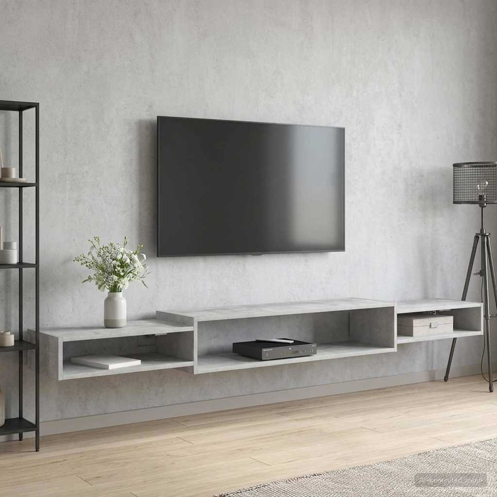 vidaXL Wall-mounted TV Cabinet Wall-Mounted Concrete Grey 1
