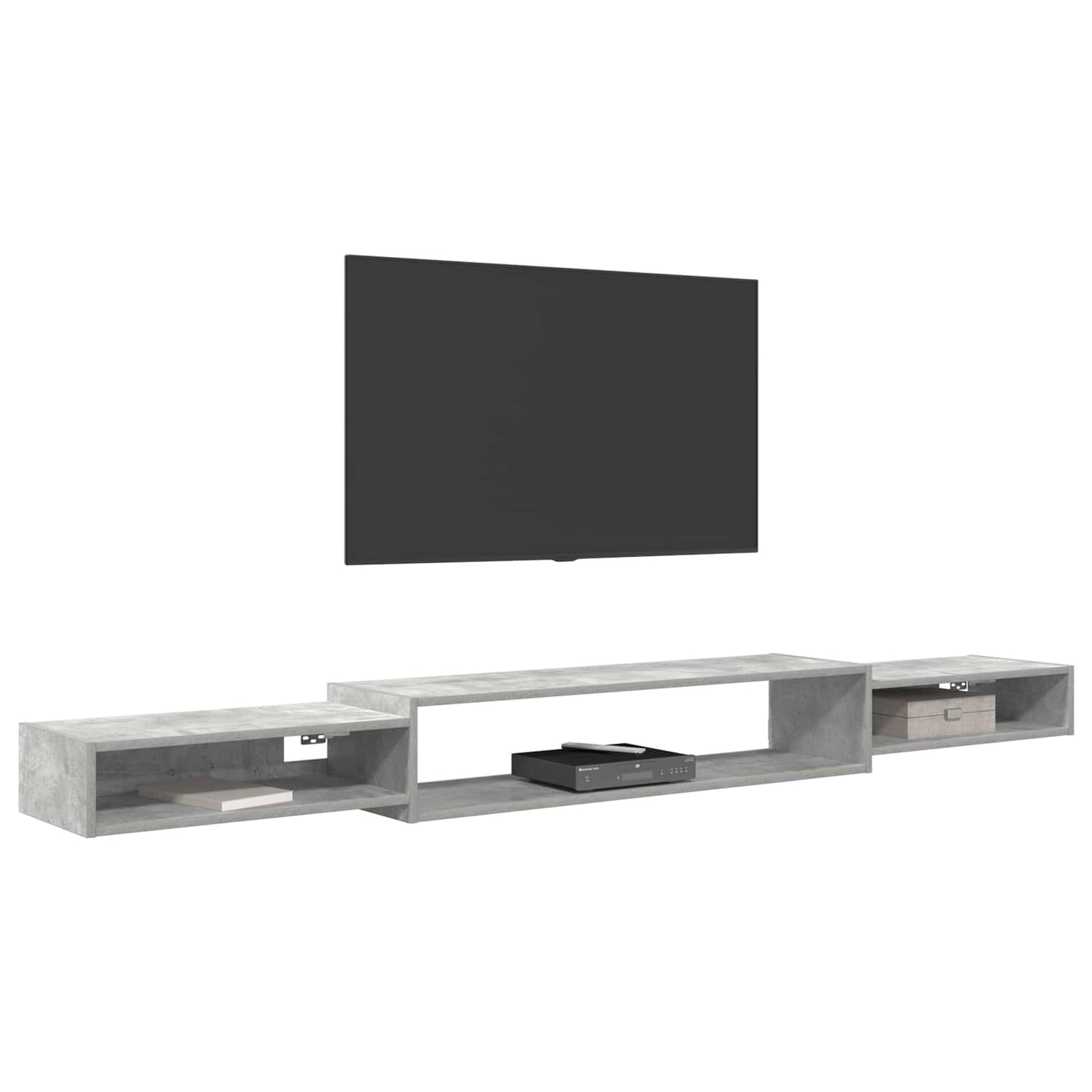 vidaXL Wall-mounted TV Cabinet Wall-Mounted Concrete Grey 3