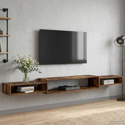 vidaXL Wall-mounted TV Cabinet Wall-Mounted Smoked Oak 4