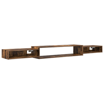 vidaXL Wall-mounted TV Cabinet Wall-Mounted Smoked Oak 2