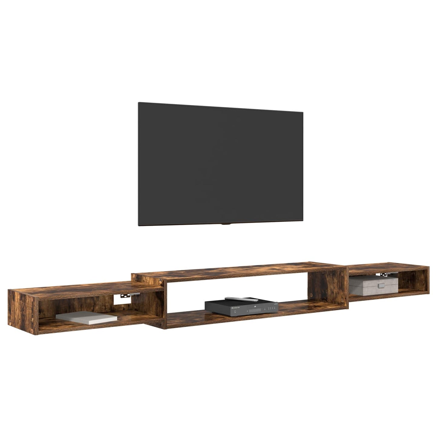 vidaXL Wall-mounted TV Cabinet Wall-Mounted Smoked Oak 3