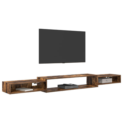 vidaXL Wall-mounted TV Cabinet Wall-Mounted Smoked Oak 3