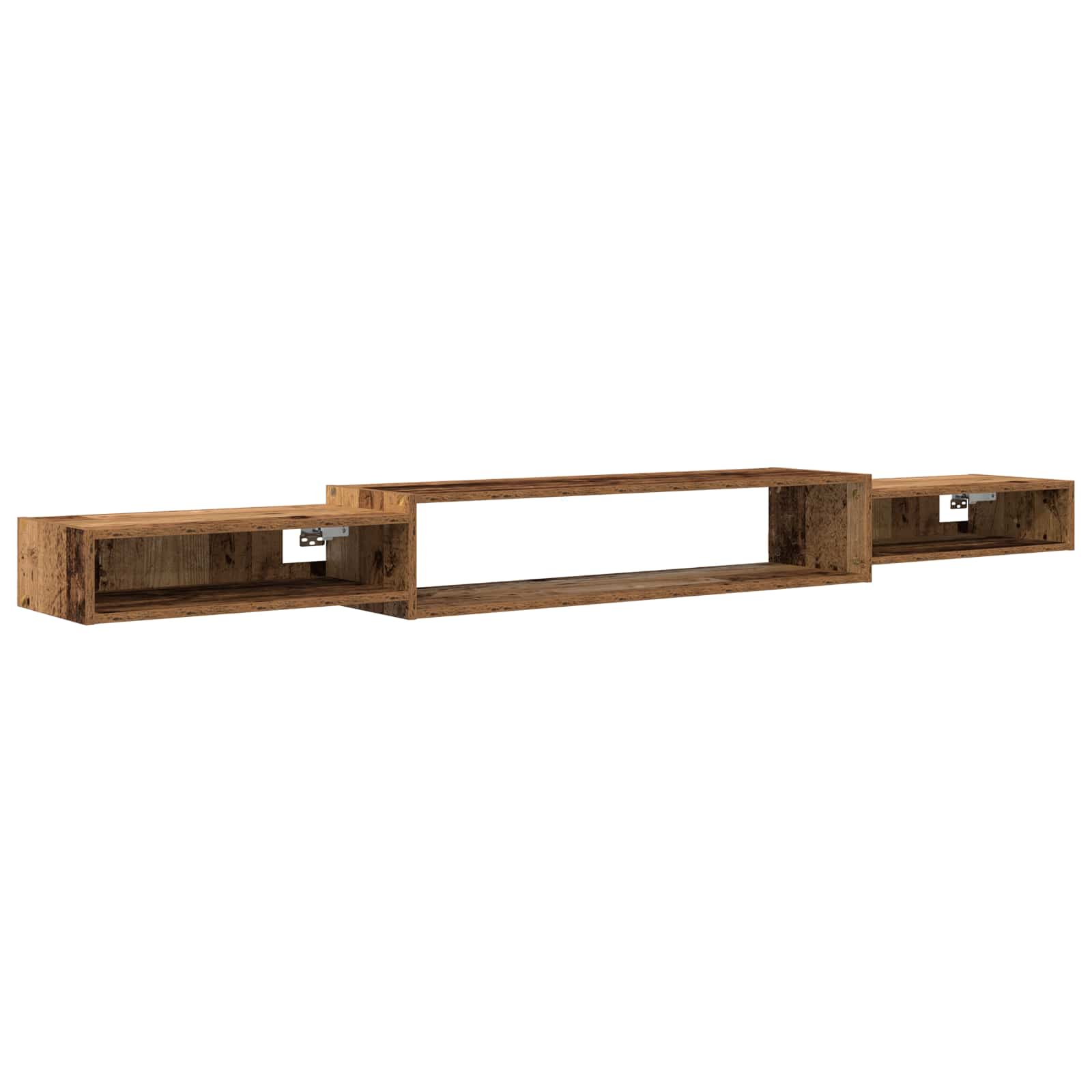 vidaXL Wall-mounted TV Cabinet Wall-Mounted Old Wood 220 x 28 x 21 cm 2