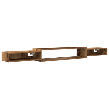 vidaXL Wall-mounted TV Cabinet Wall-Mounted Old Wood 220 x 28 x 21 cm 2