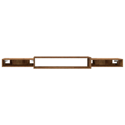 vidaXL Wall-mounted TV Cabinet Wall-Mounted Old Wood 220 x 28 x 21 cm 5