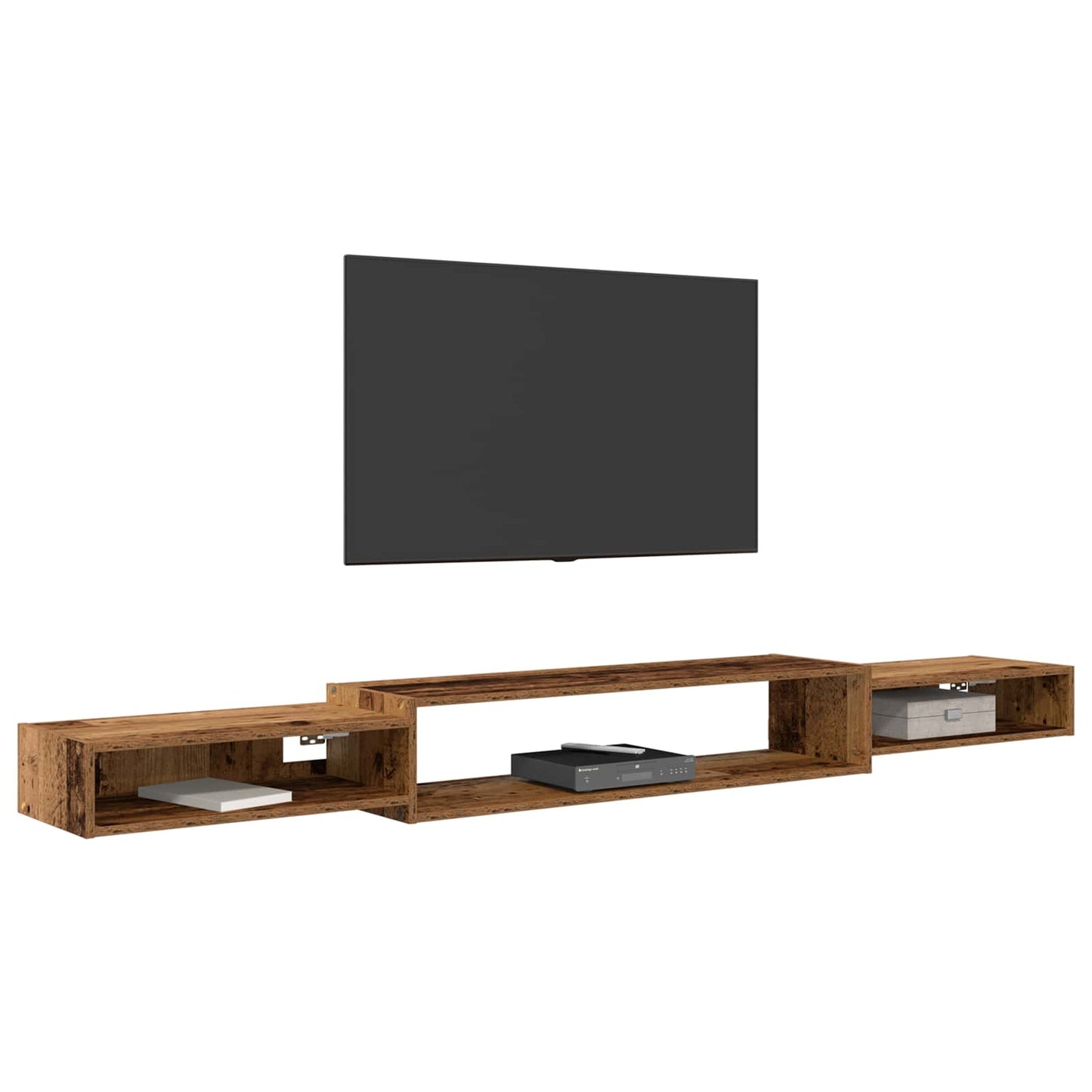 vidaXL Wall-mounted TV Cabinet Wall-Mounted Old Wood 220 x 28 x 21 cm 3