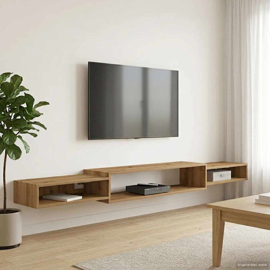 vidaXL Wall-mounted TV Cabinet Wall-Mounted Artisan Oak 4