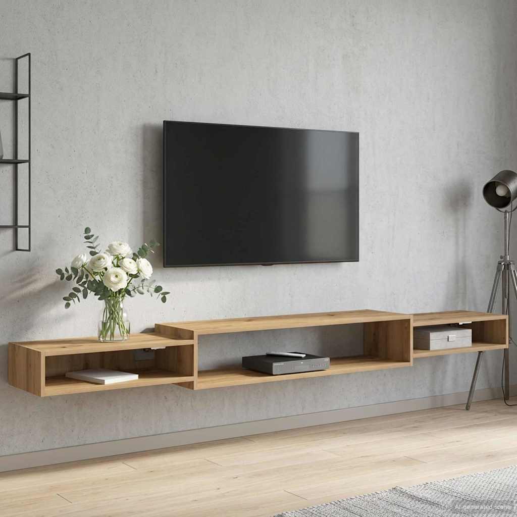 vidaXL Wall-mounted TV Cabinet Wall-Mounted Artisan Oak 1