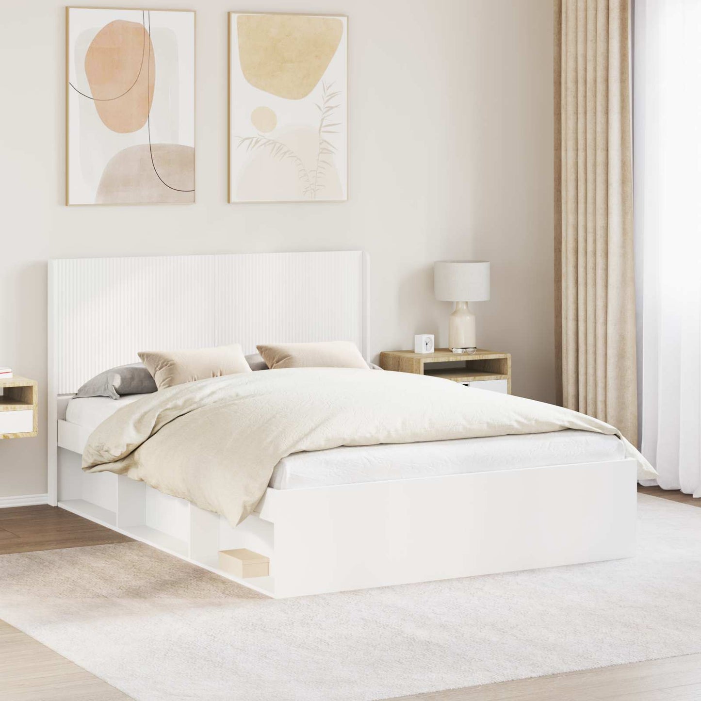 vidaXL Headboard White Engineered Wood 1