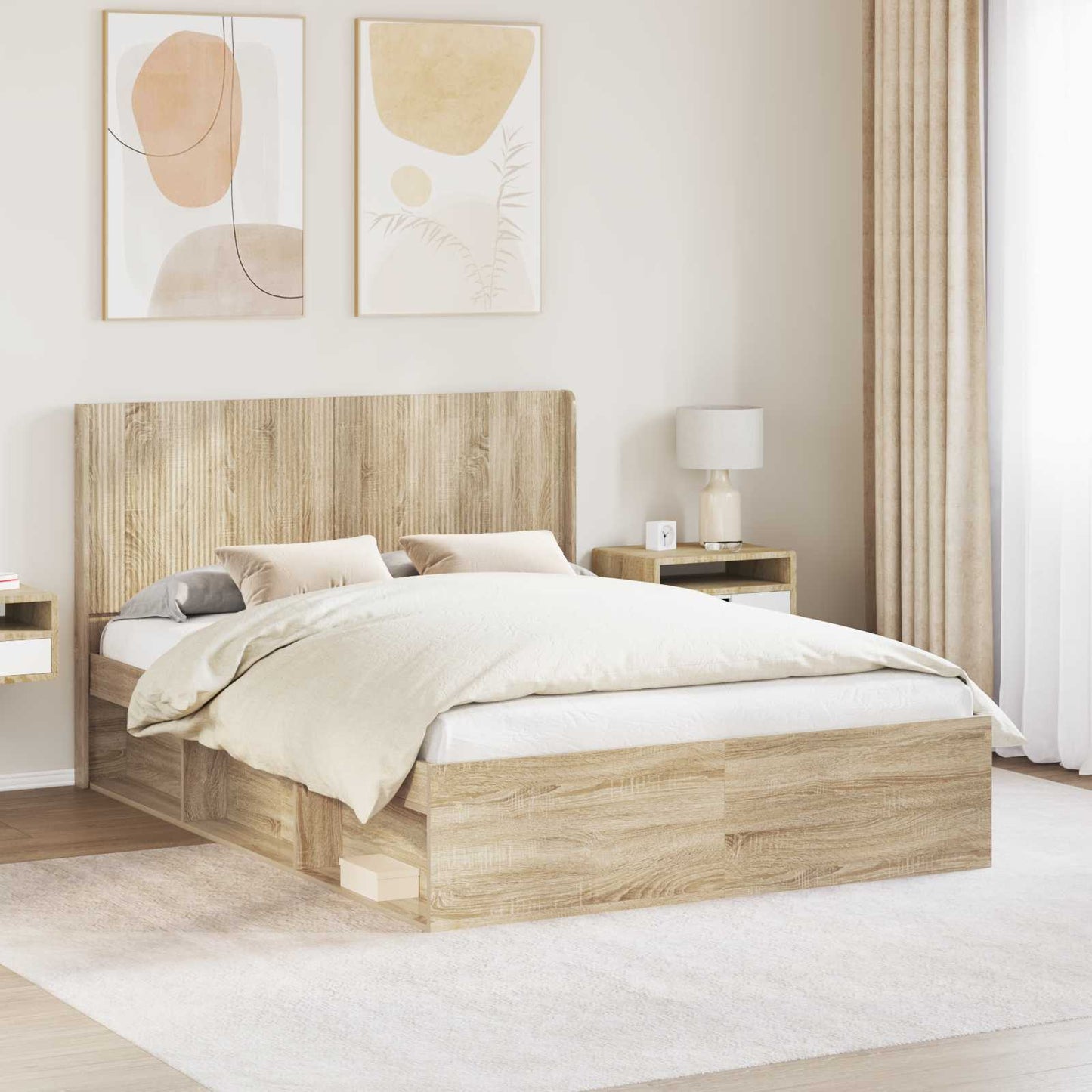 vidaXL Headboard Sonoma Oak Engineered Wood 1