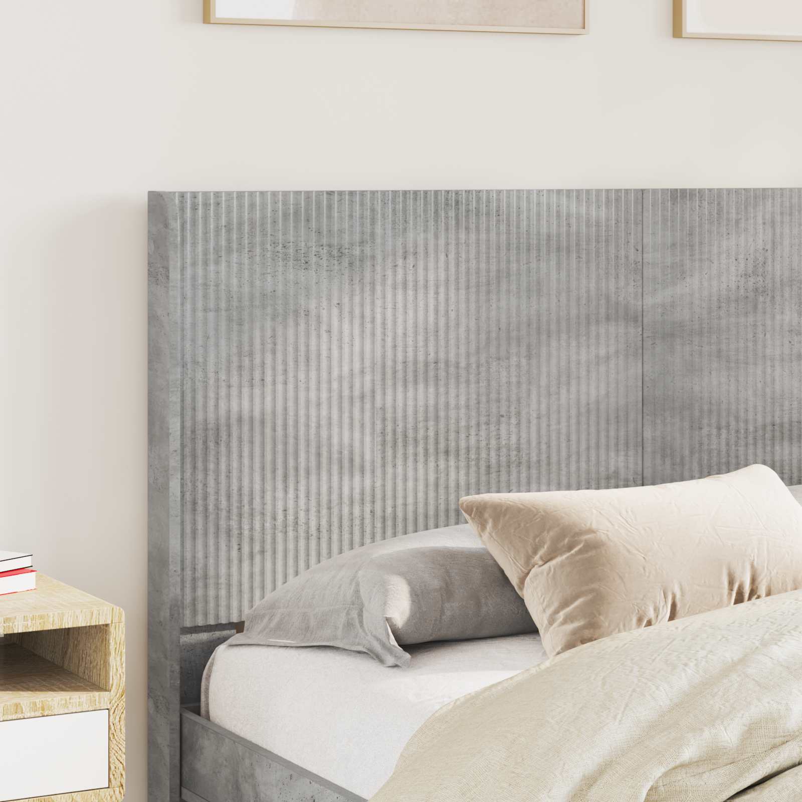 vidaXL Headboard Concrete Grey Engineered Wood 3