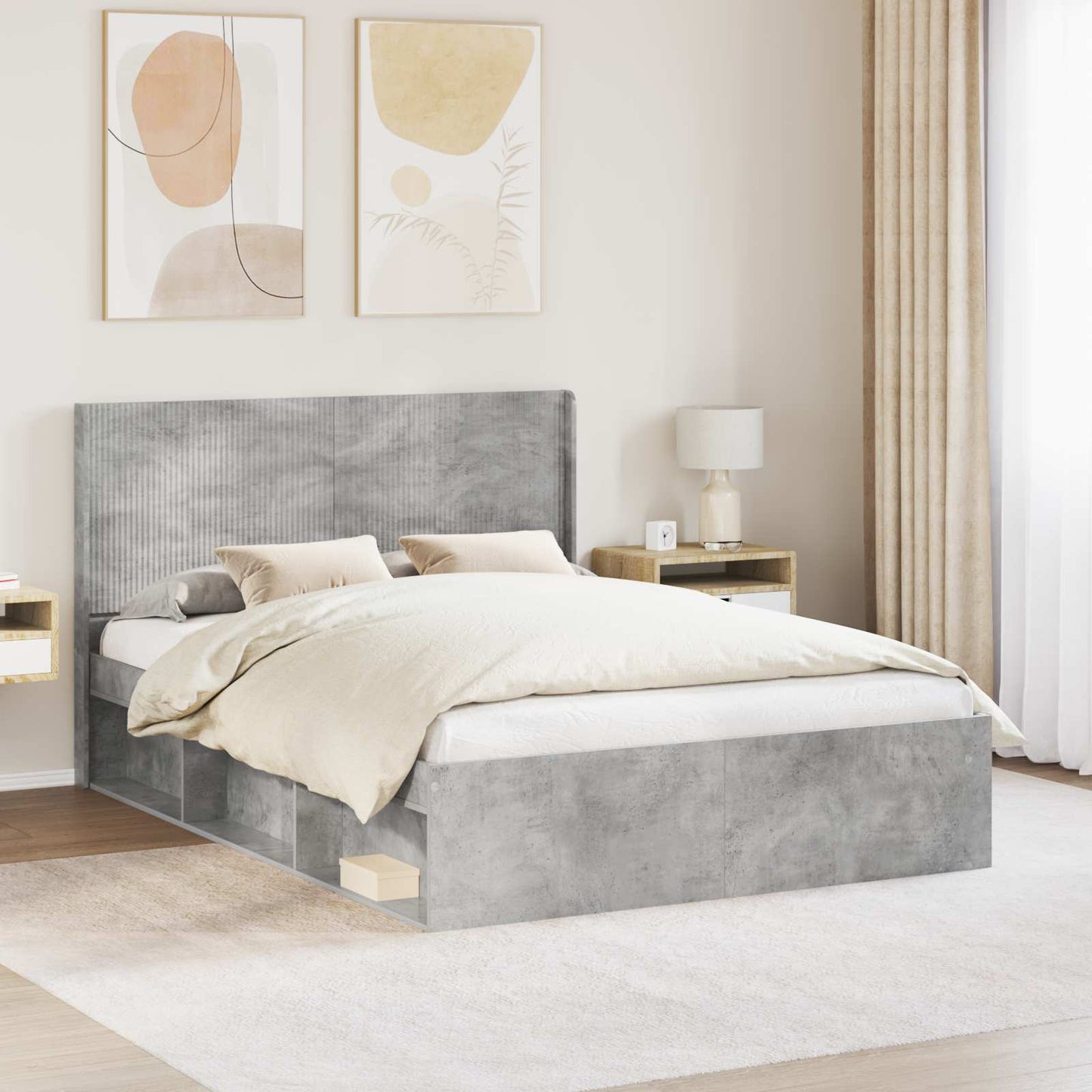 vidaXL Headboard Concrete Grey Engineered Wood 1