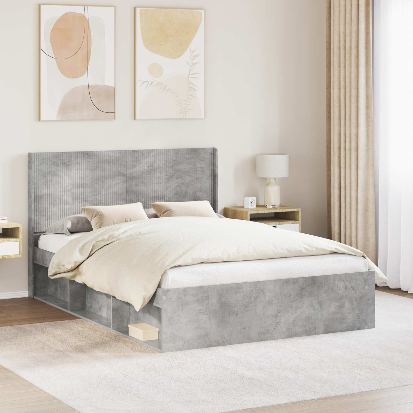 vidaXL Headboard Concrete Grey Engineered Wood 1
