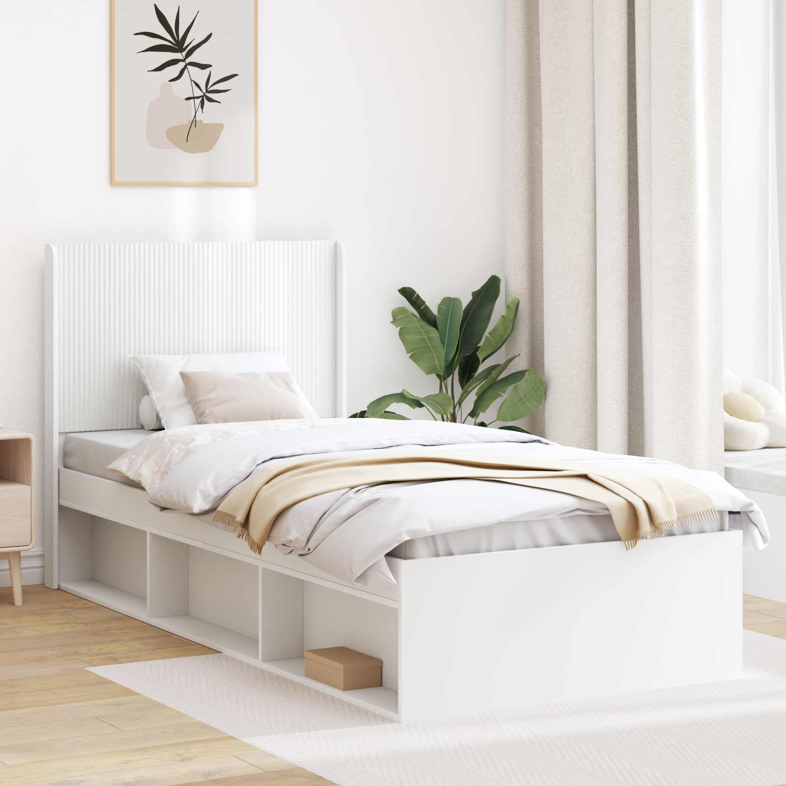 vidaXL Headboard White Engineered Wood 1