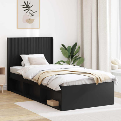vidaXL Headboard Black Engineered Wood 1