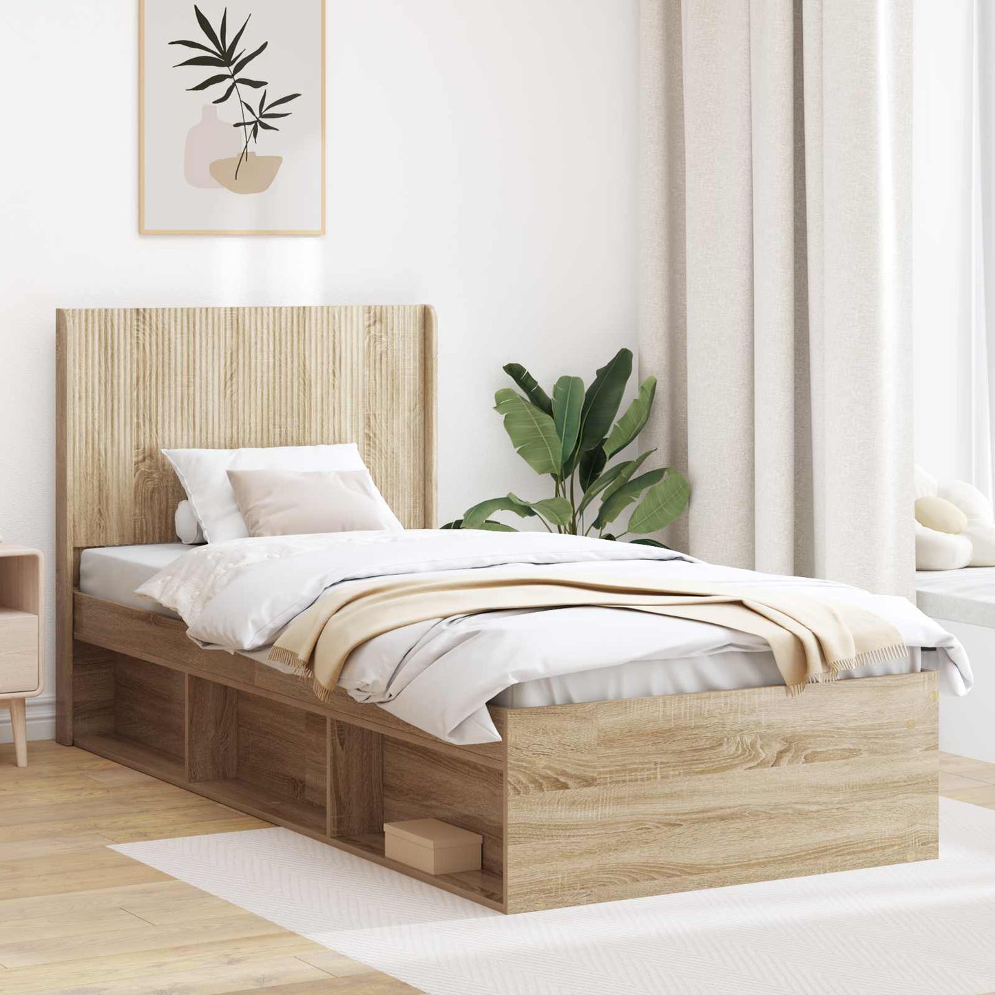 vidaXL Headboard Sonoma Oak Engineered Wood 1