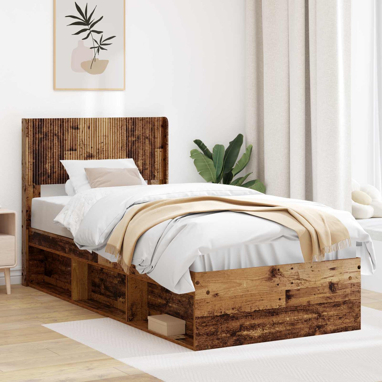 vidaXL Headboard Old Wood Engineered Wood 1