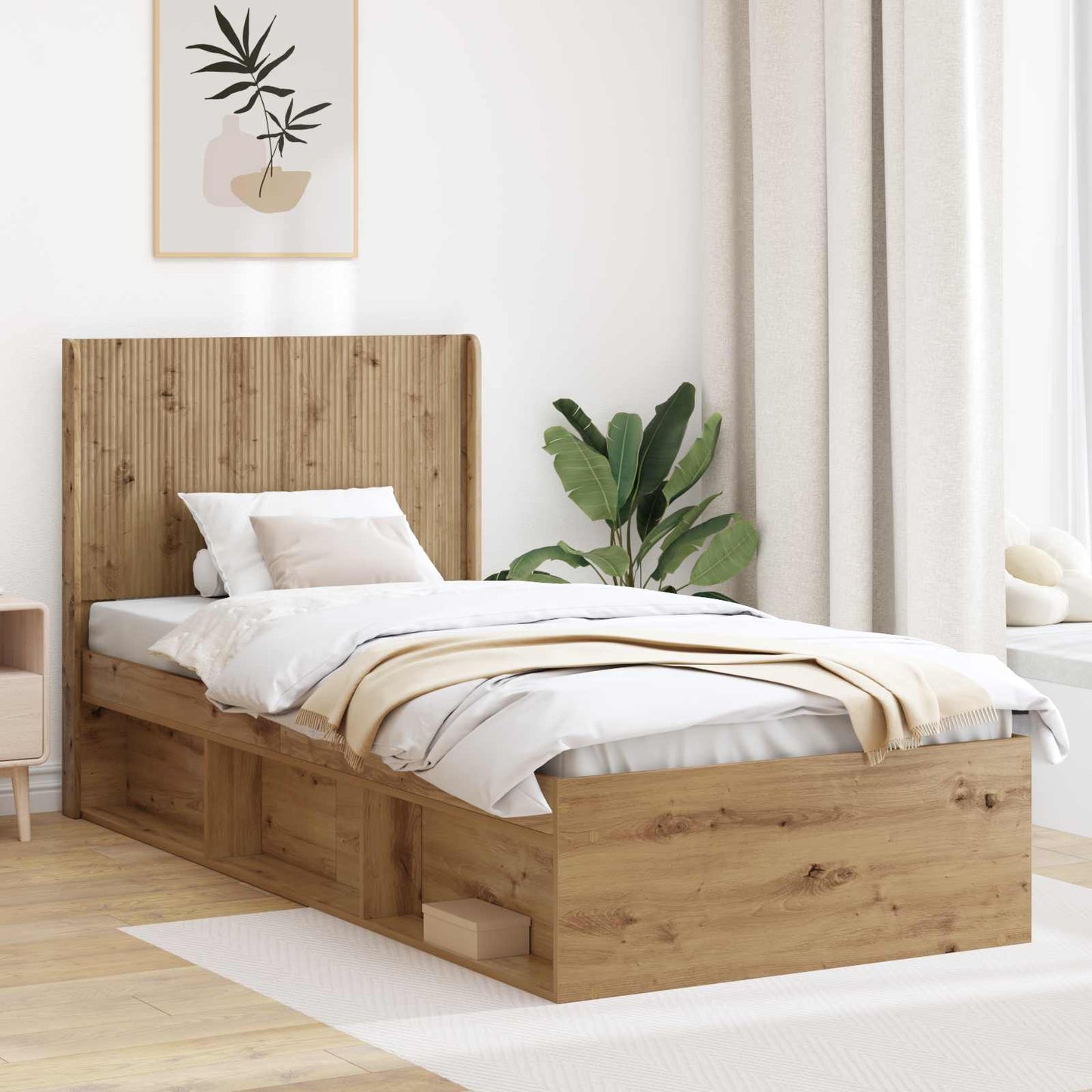 vidaXL Headboard Artisan Oak Engineered Wood 1