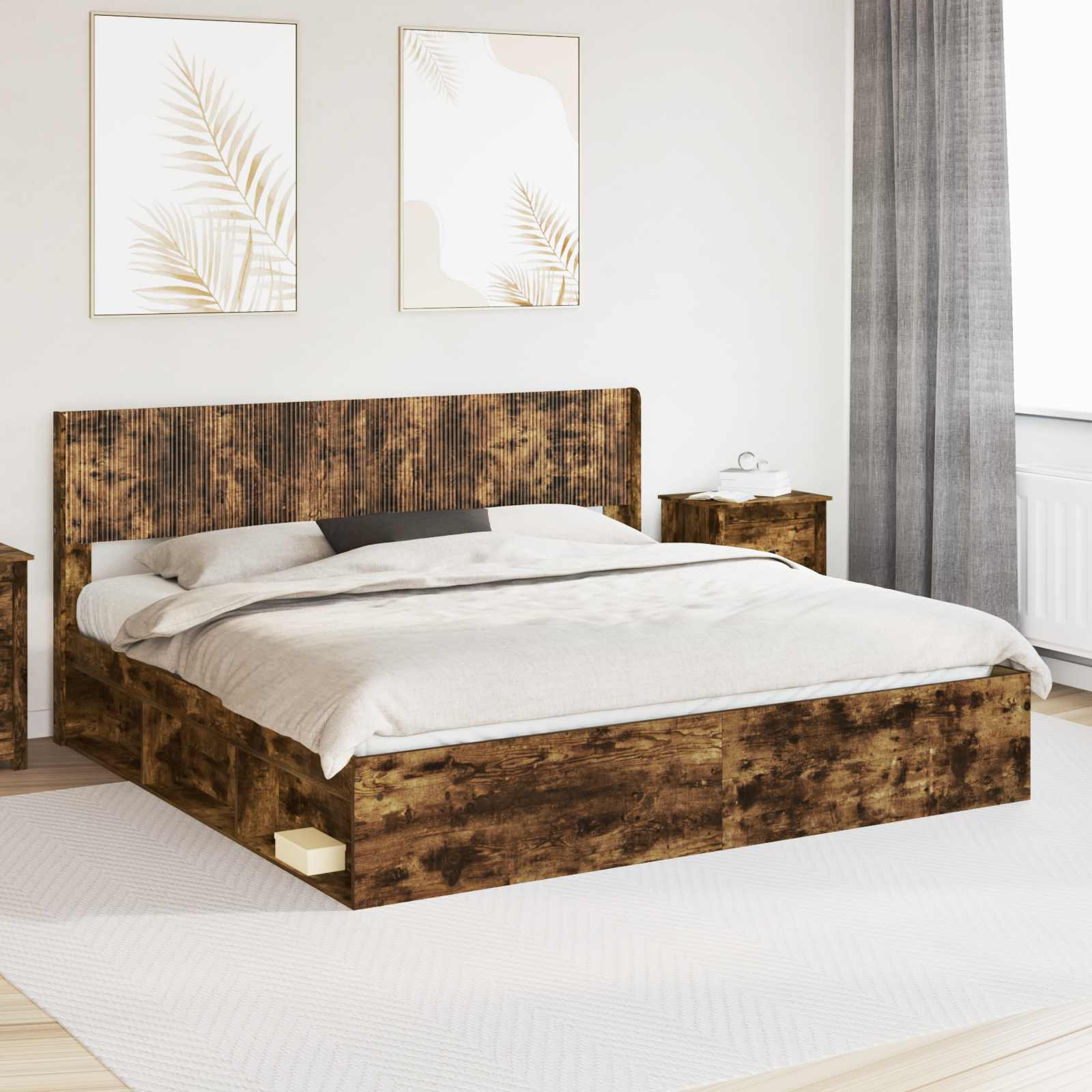 vidaXL Headboard Smoked Oak PB 1