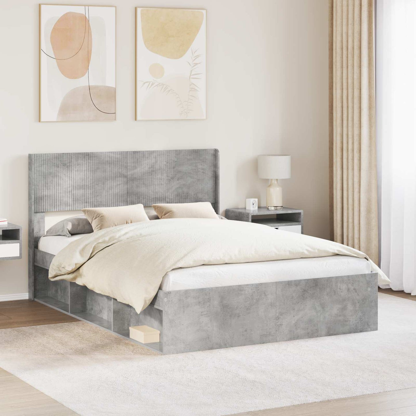 vidaXL Headboard Concrete Grey PB 1